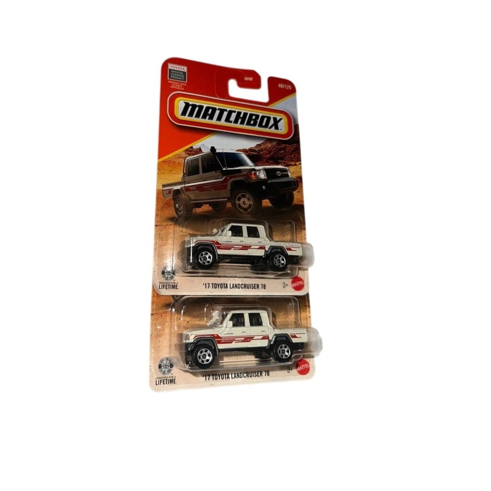 Matchbox‎ 17 Toyota Land Cruiser 78 White 40/125 Diecast Lot of 2 2024 Mattel